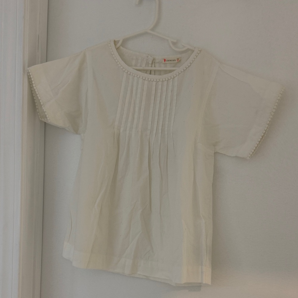 Crewcuts Cream Short Sleeve Blouse
